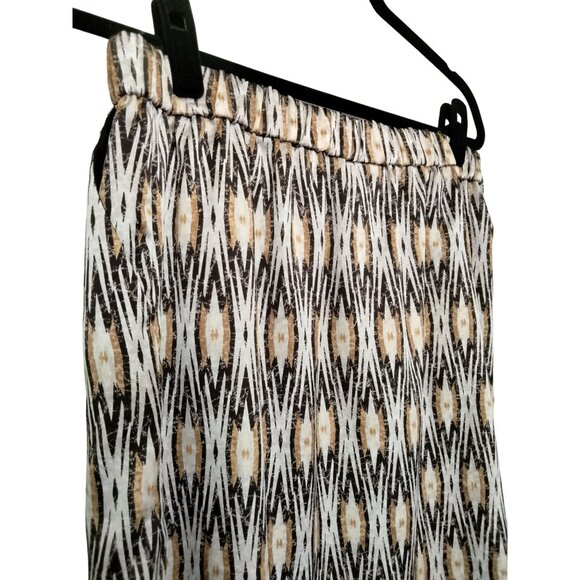 Chico's Elastic Waist Geometric Print Skirt Side Pockets Size 1 (M/8) - Picture 7 of 9